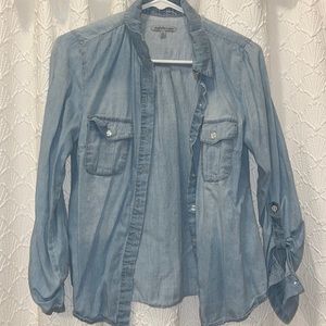 Charlotte Russe long sleeve jean/cotton top